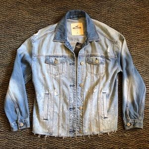 Hollister Distressed Denim Jacket NWT
